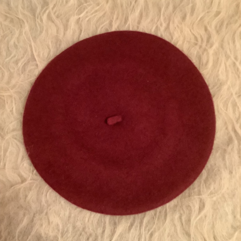 Burgundy Wool Beret